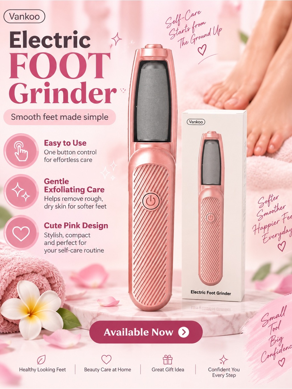Electric Foot Grinder - Pink